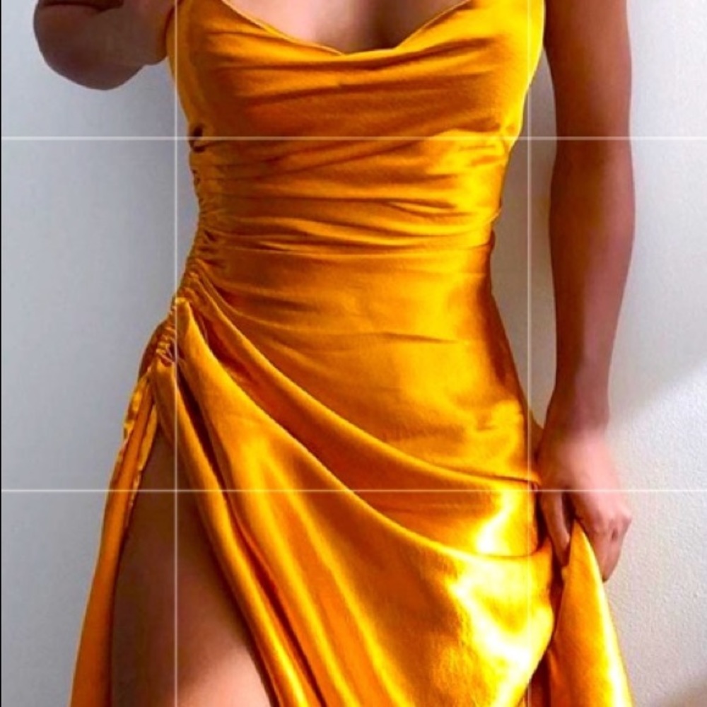 NWT Mauve Satin Slip Dress with Drawstring Cinch Sides Size 2XL